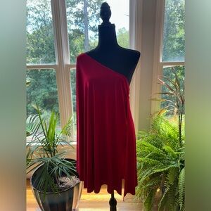 Asymmetrical Red Off the Shoulder Dress